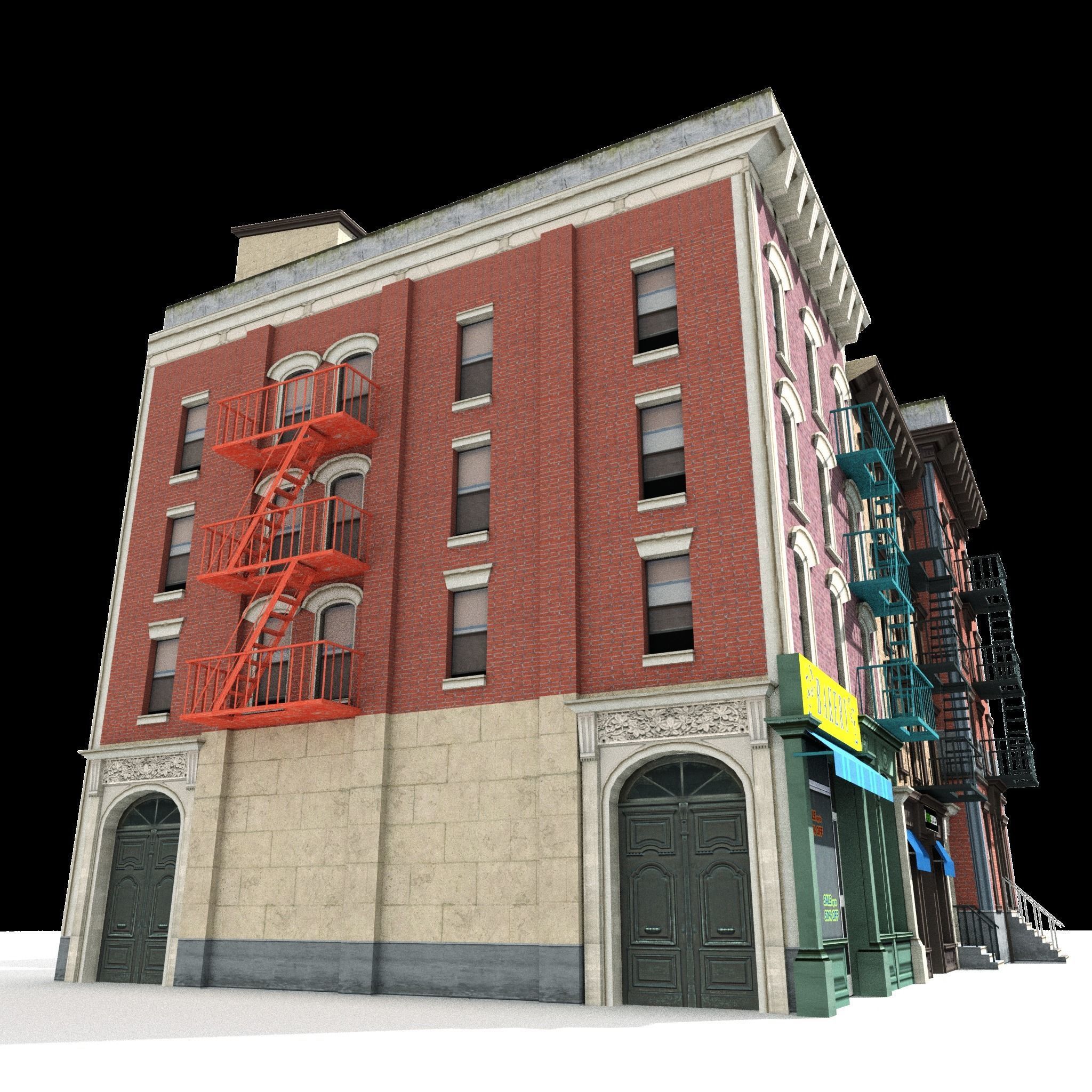 Three Nyc Buildings Collection 01 Low-poly 3D model_24