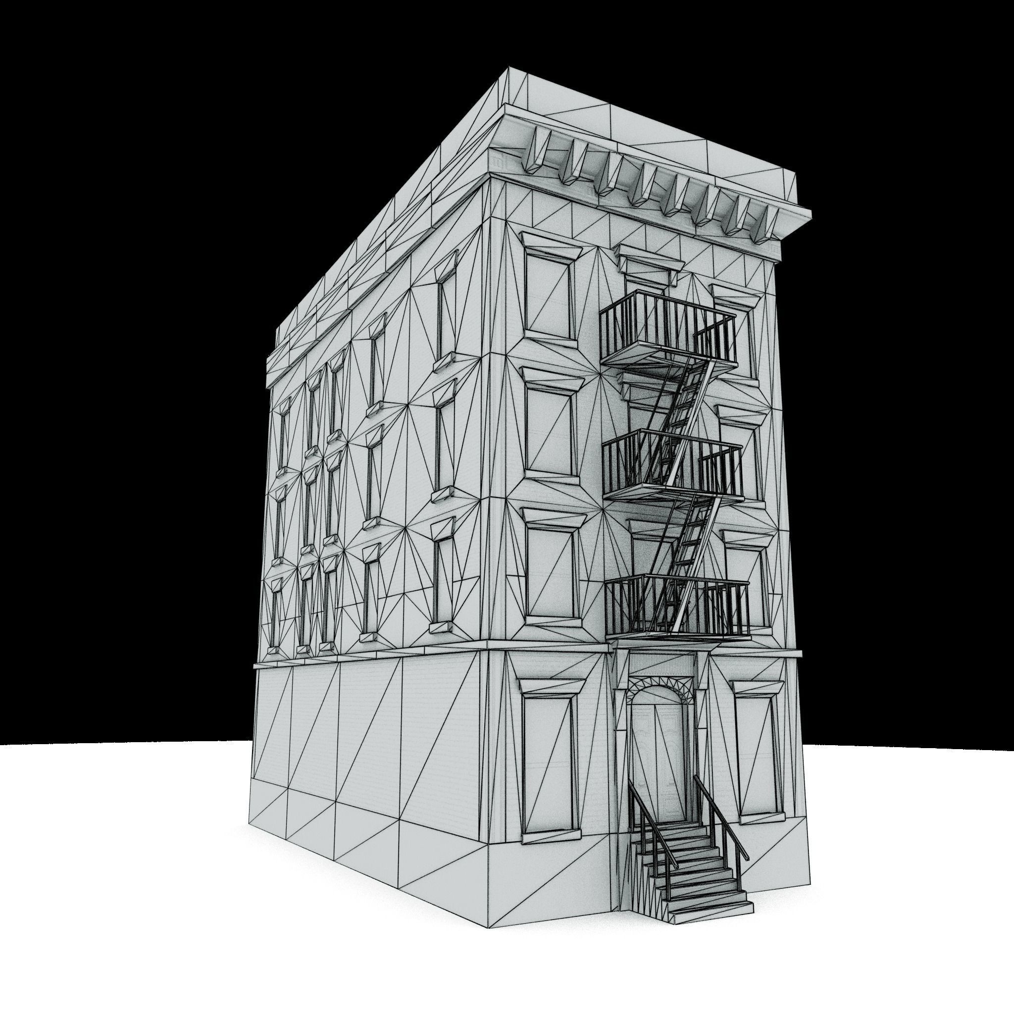 Three Nyc Buildings Collection 01 Low-poly 3D model_20