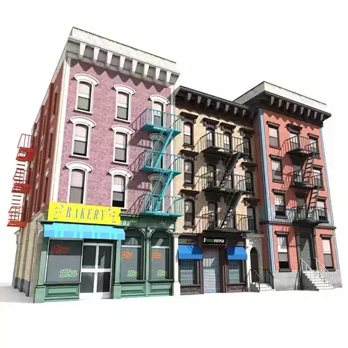 Three Nyc Buildings Collection 01 Low-poly 3D model