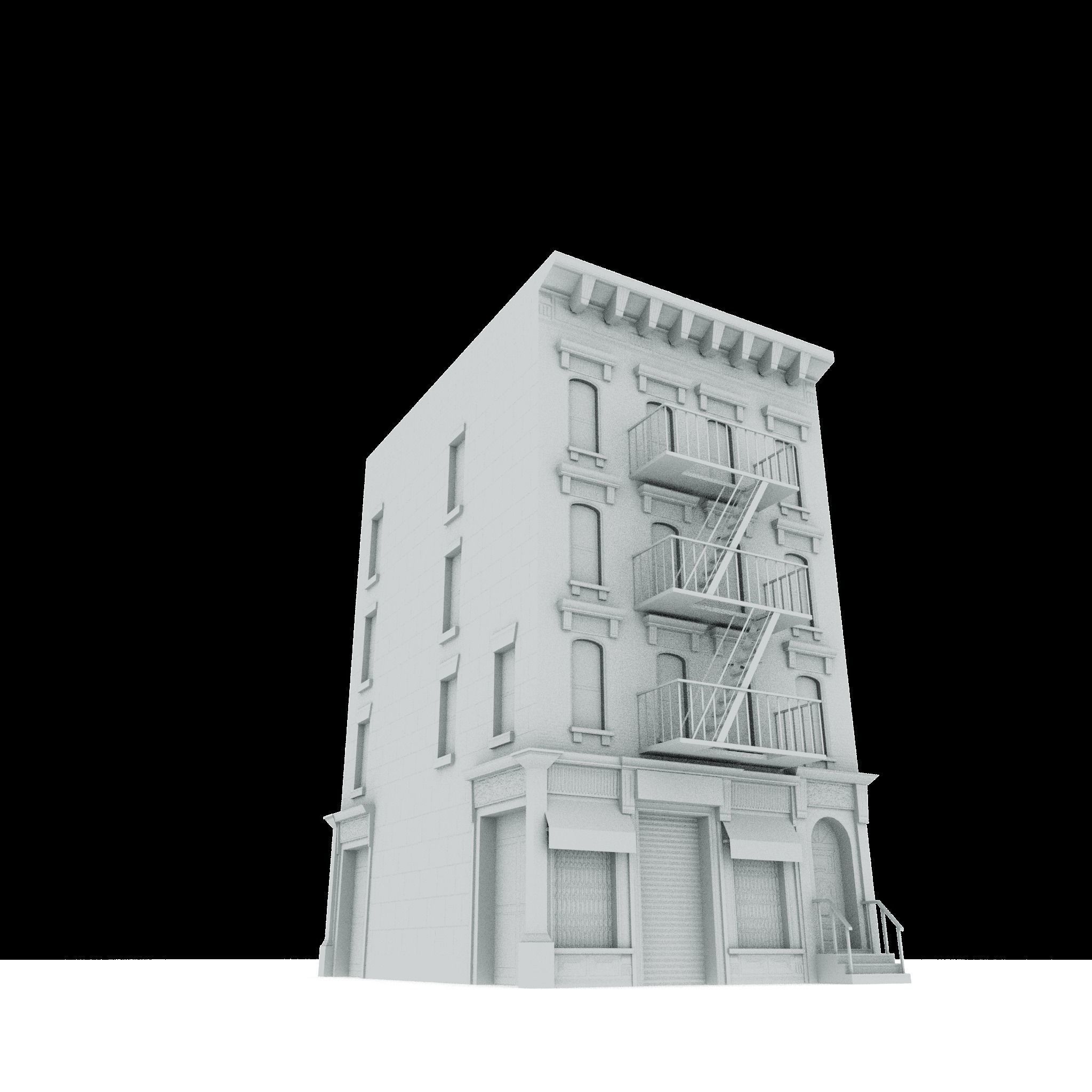 Three Nyc Buildings Collection 01 Low-poly 3D model_13
