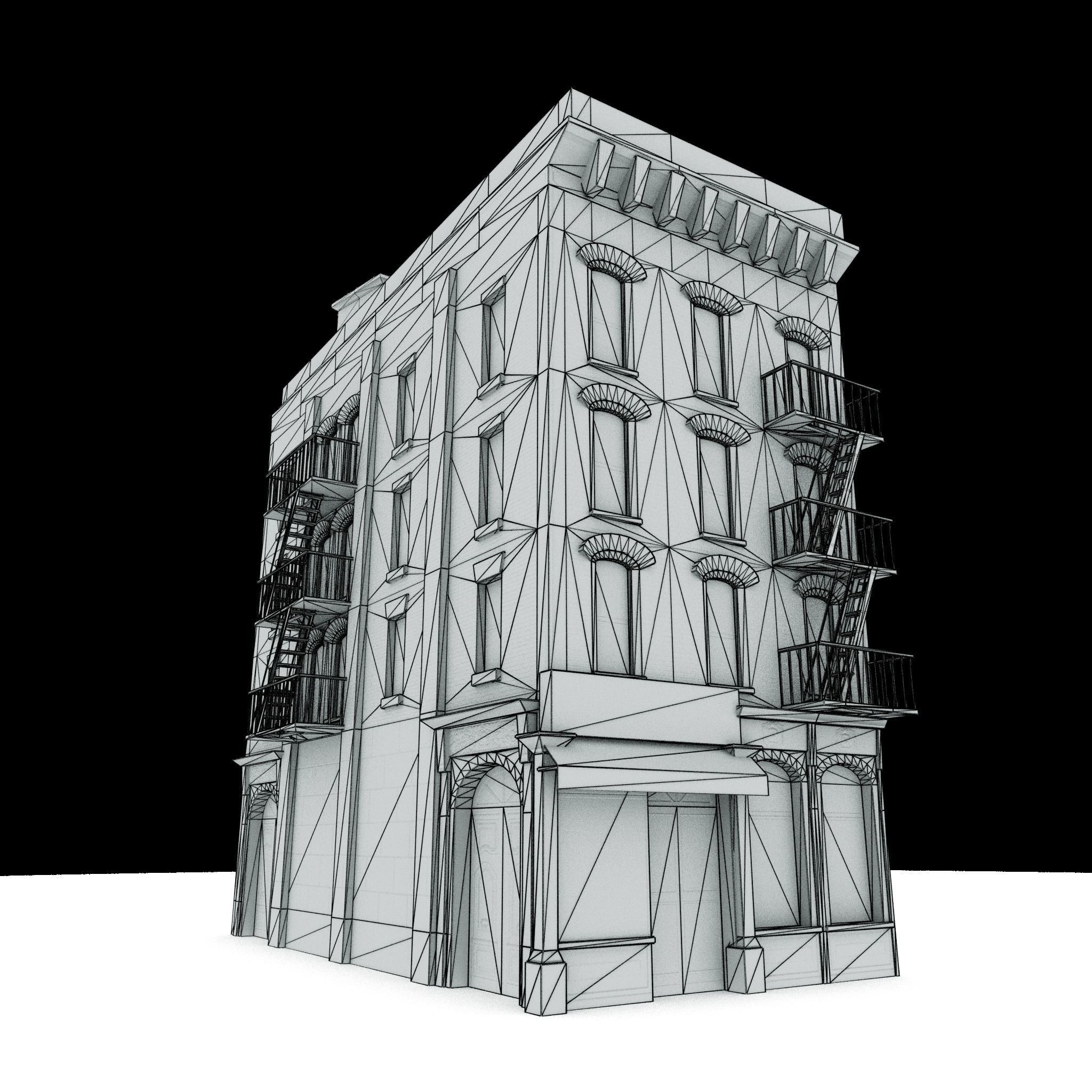 Three Nyc Buildings Collection 01 Low-poly 3D model_17