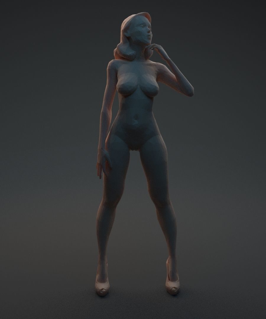 Nude woman 3D print model_1
