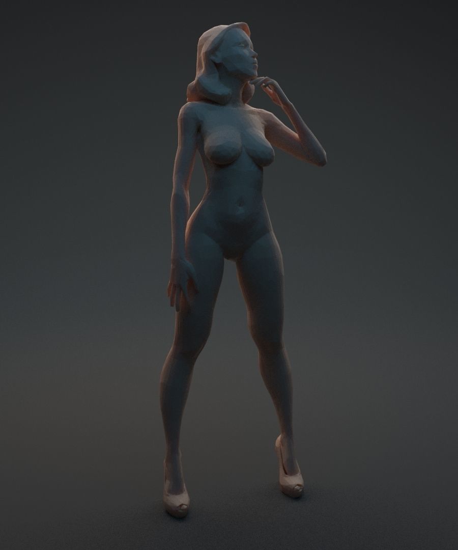 Nude woman 3D print model_4
