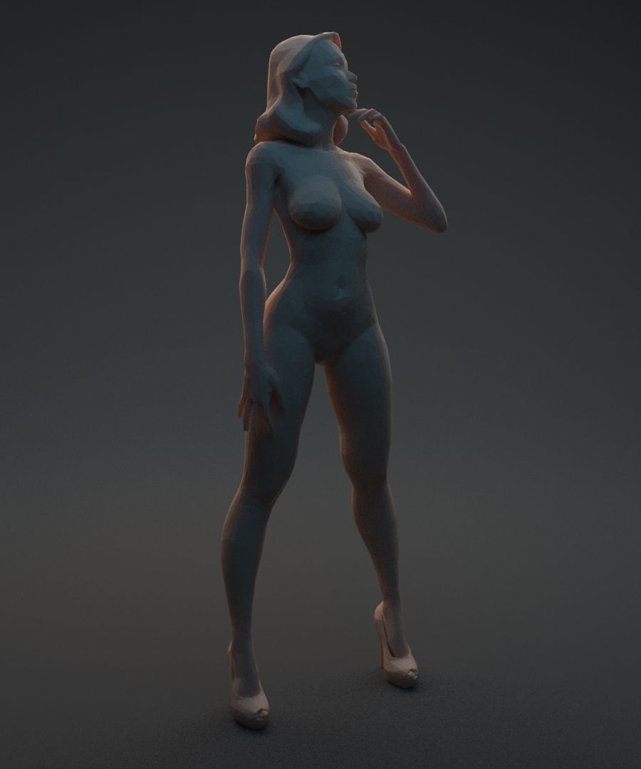 Nude woman 3D print model_5
