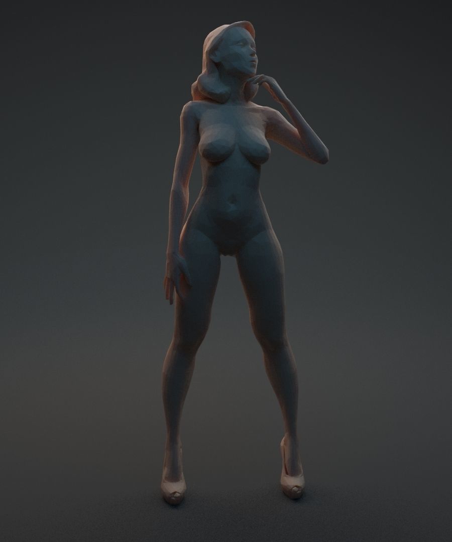 Nude woman 3D print model_2