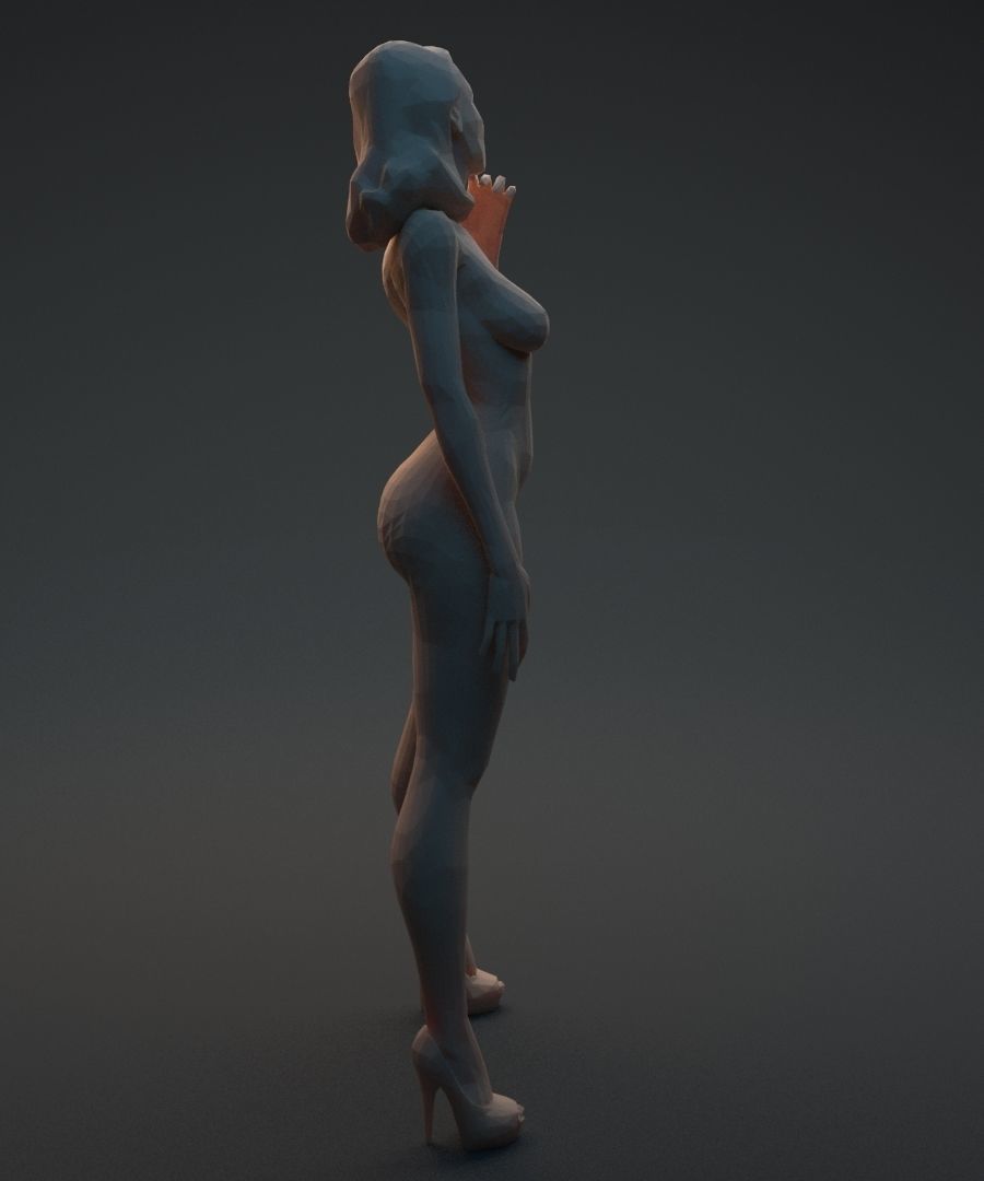 Nude woman 3D print model_10