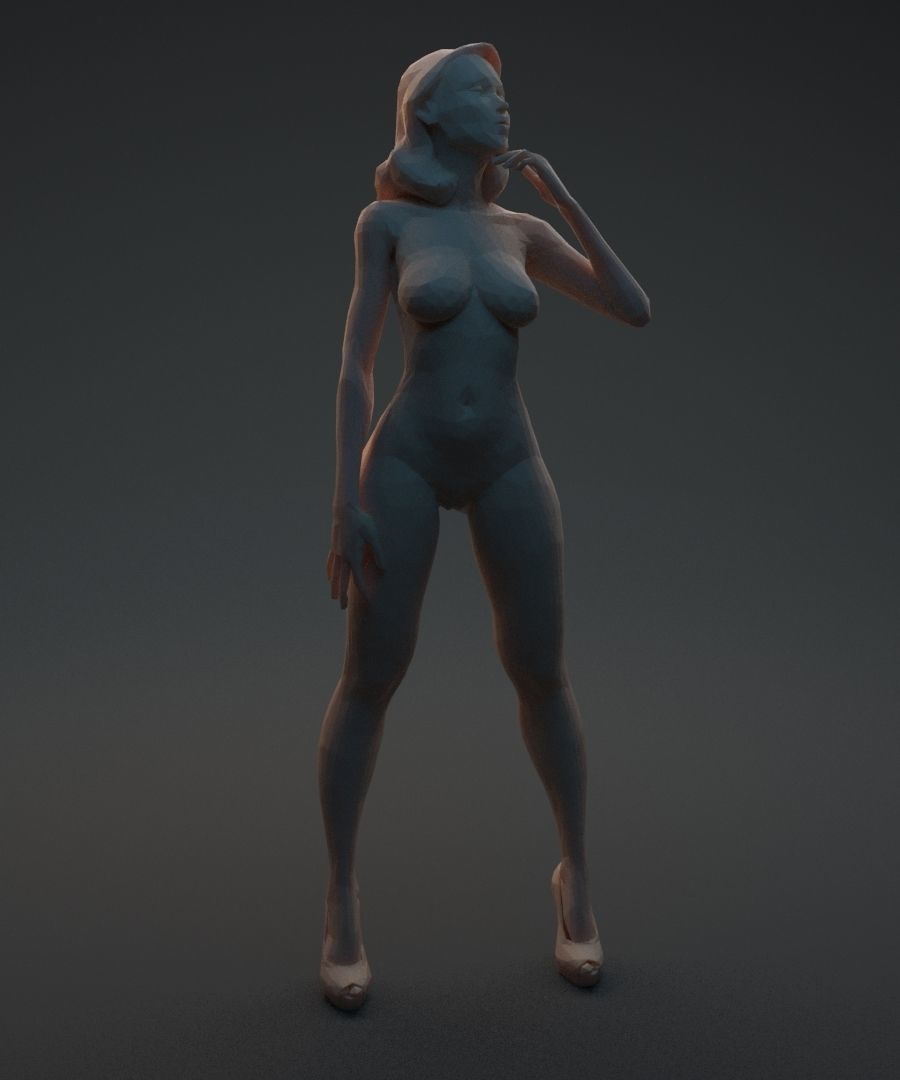 Nude woman 3D print model_3