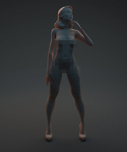 Nude woman 3D print model