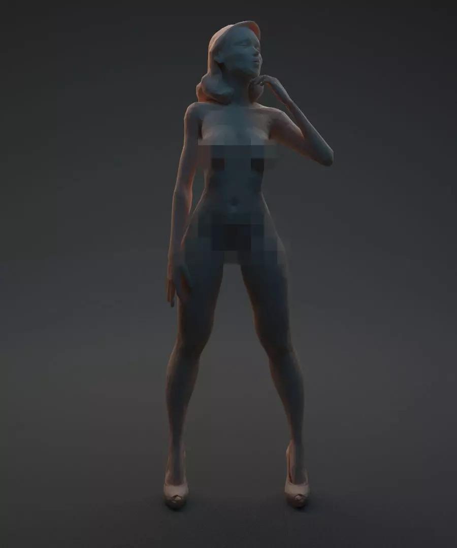 Nude woman 3D print model_0