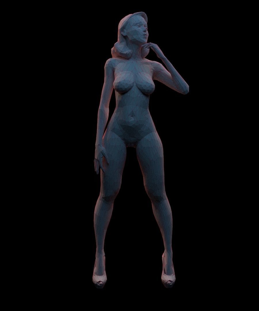 Nude woman 3D print model_32