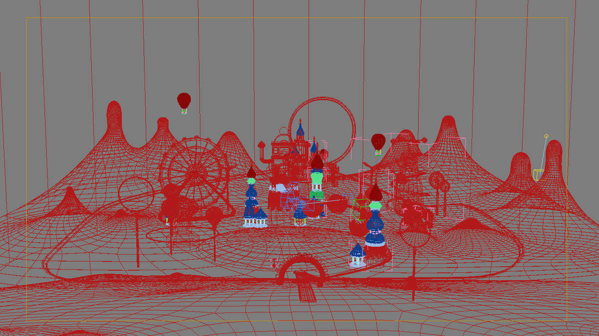 Cartoon scene playground castle arch  3D model_5