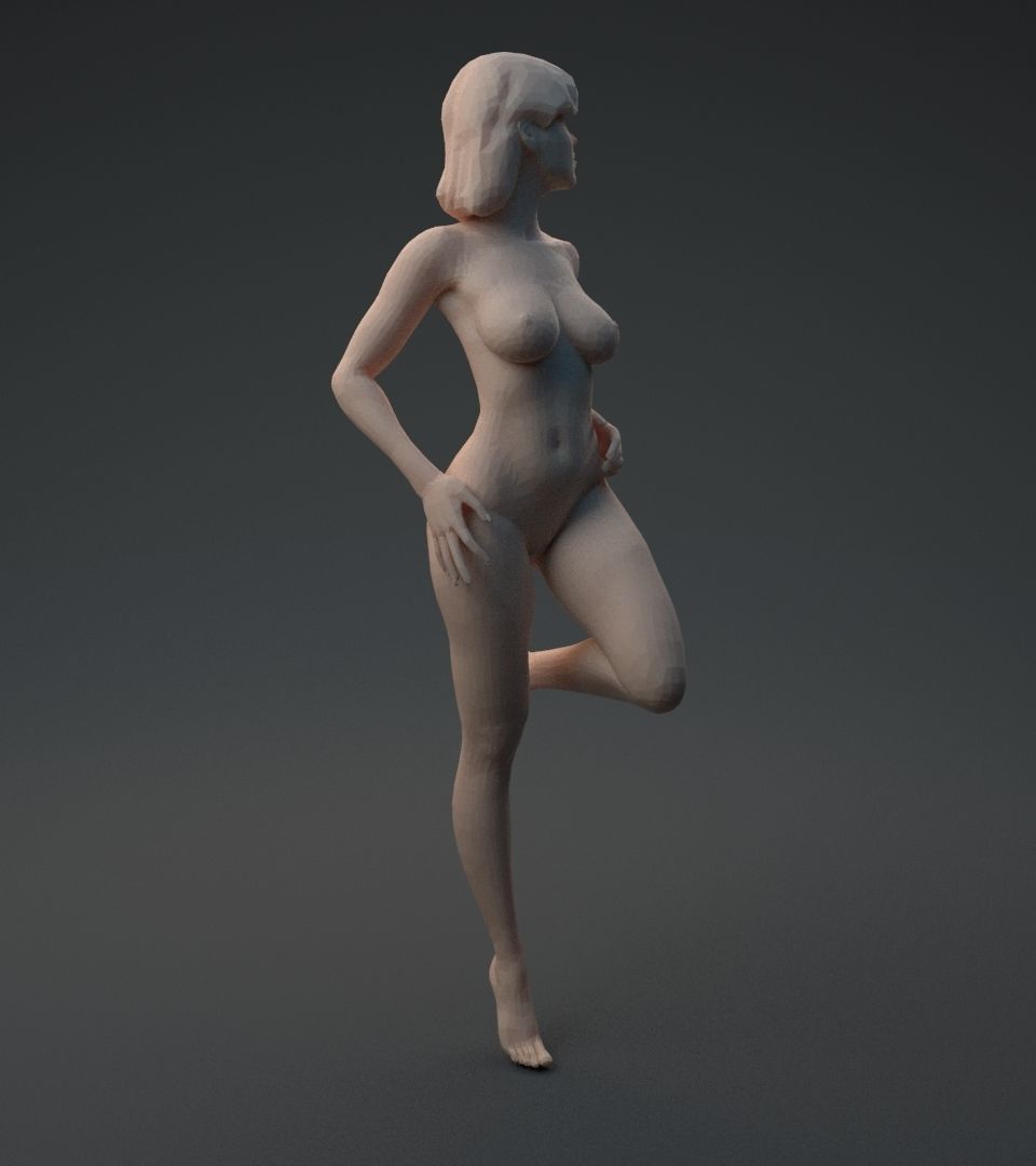 Nude woman 3D print model_6
