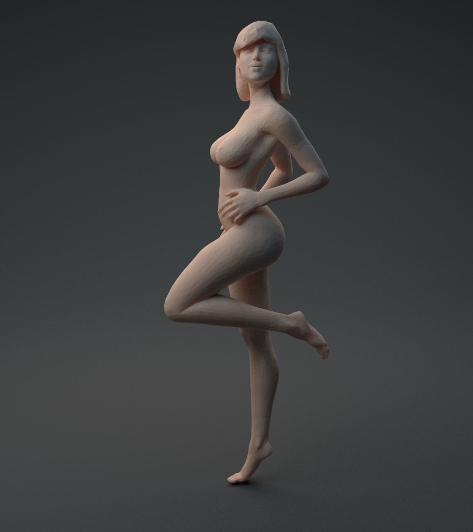 Nude woman 3D print model_21