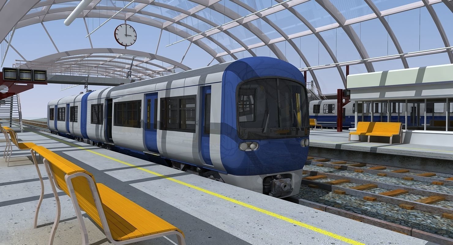 3D Train Station 07 3D model_2