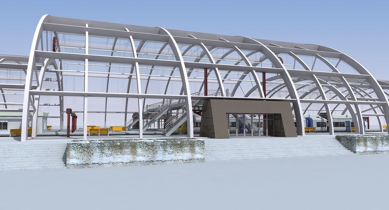 3D Train Station 07 3D model_4
