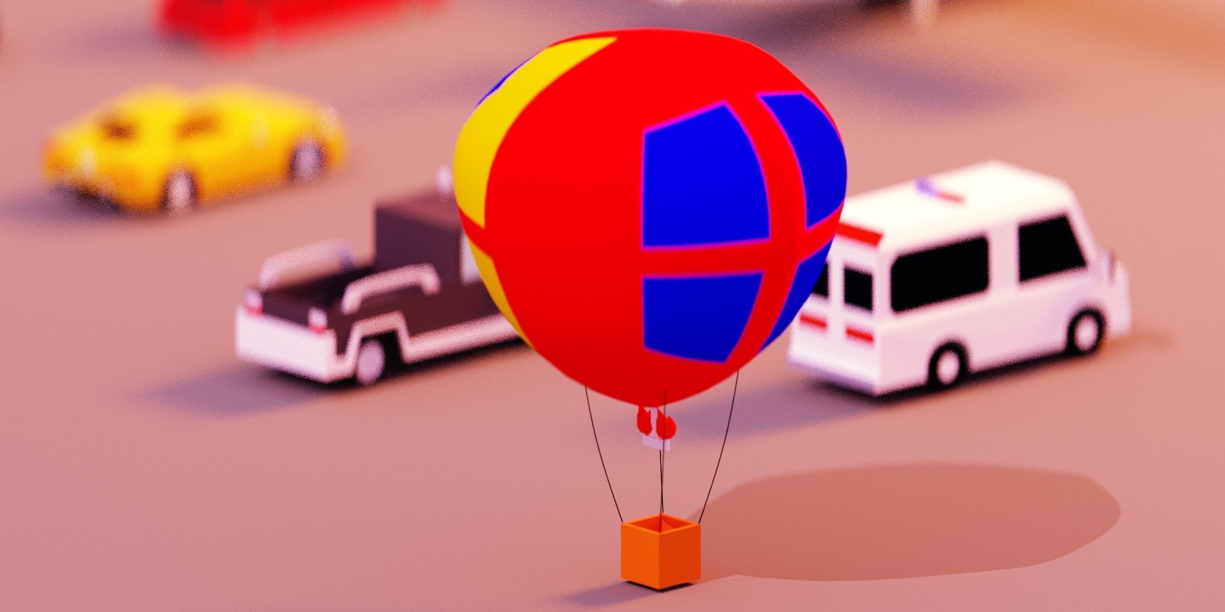 Low poly Vehicles tractor and car Free low-poly 3D model_3