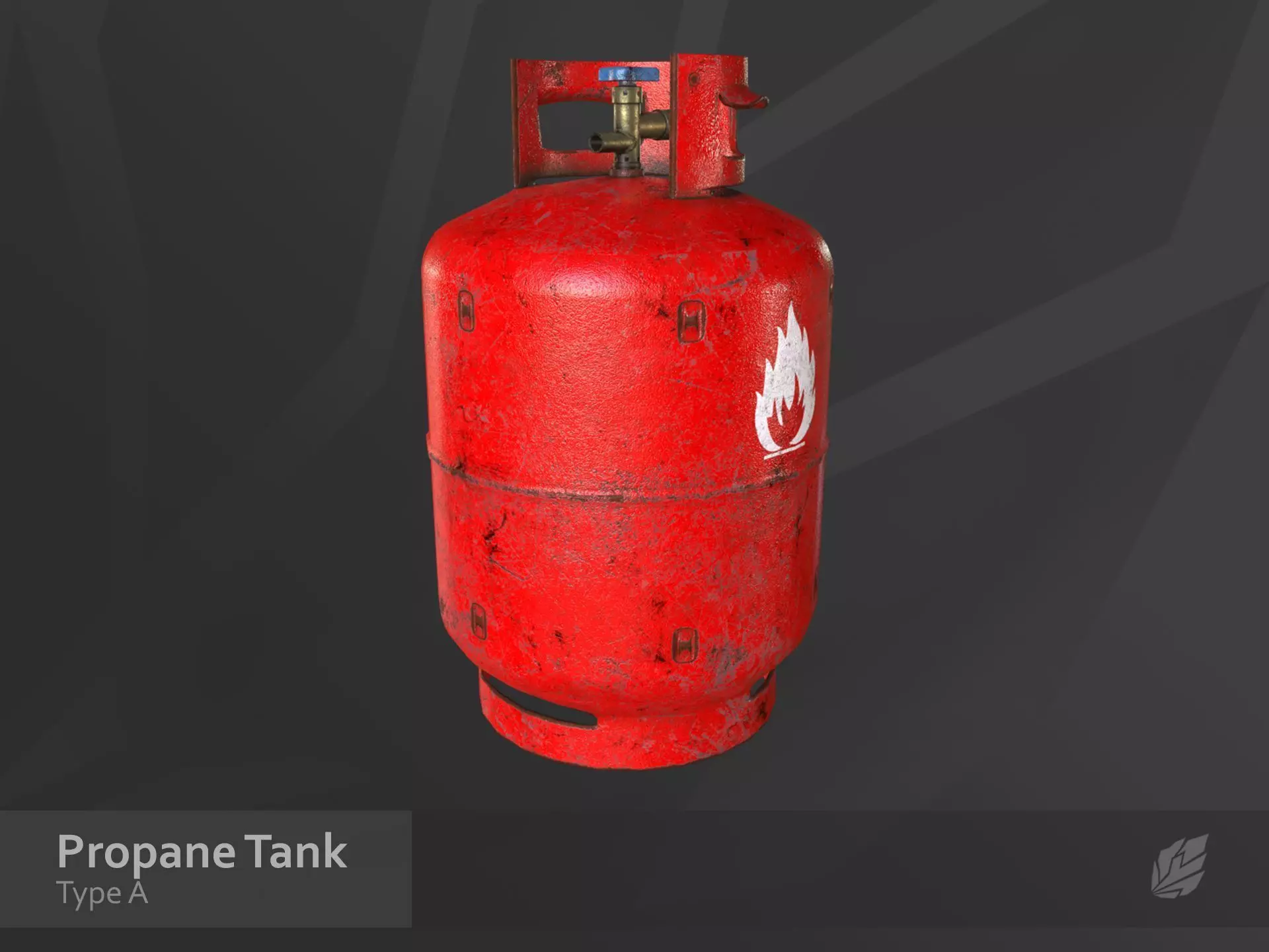 Propane Tank - Type A Low-poly 3D model_0