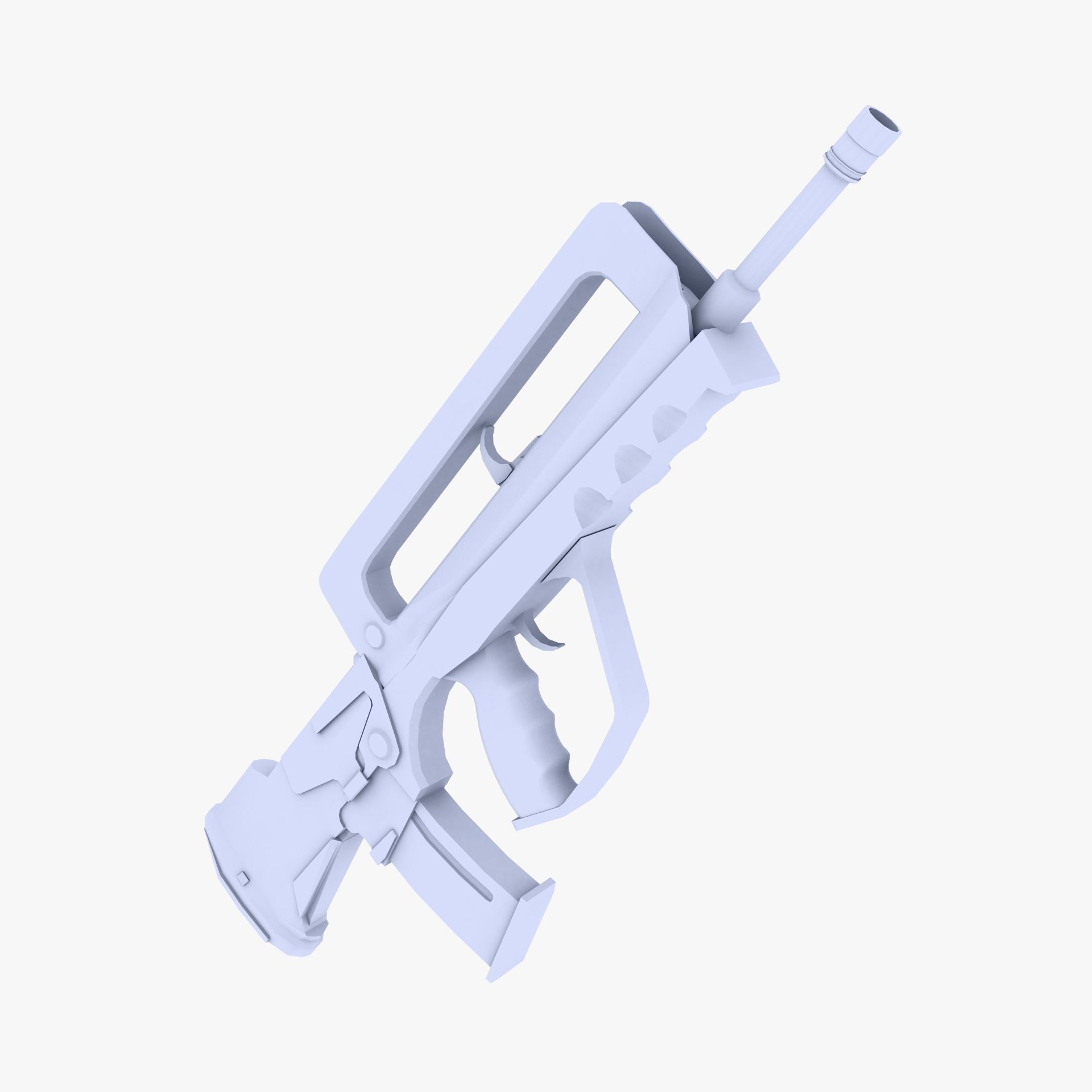 Famas Assault Rifle Low-poly 3D model_0