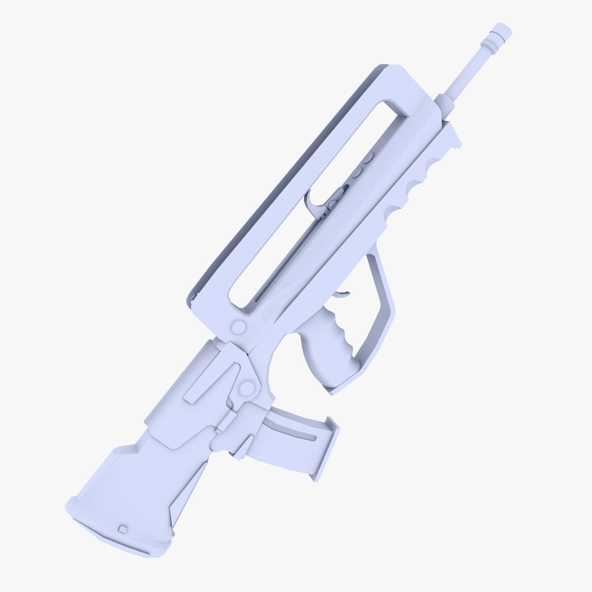 Famas Assault Rifle Low-poly 3D model_1