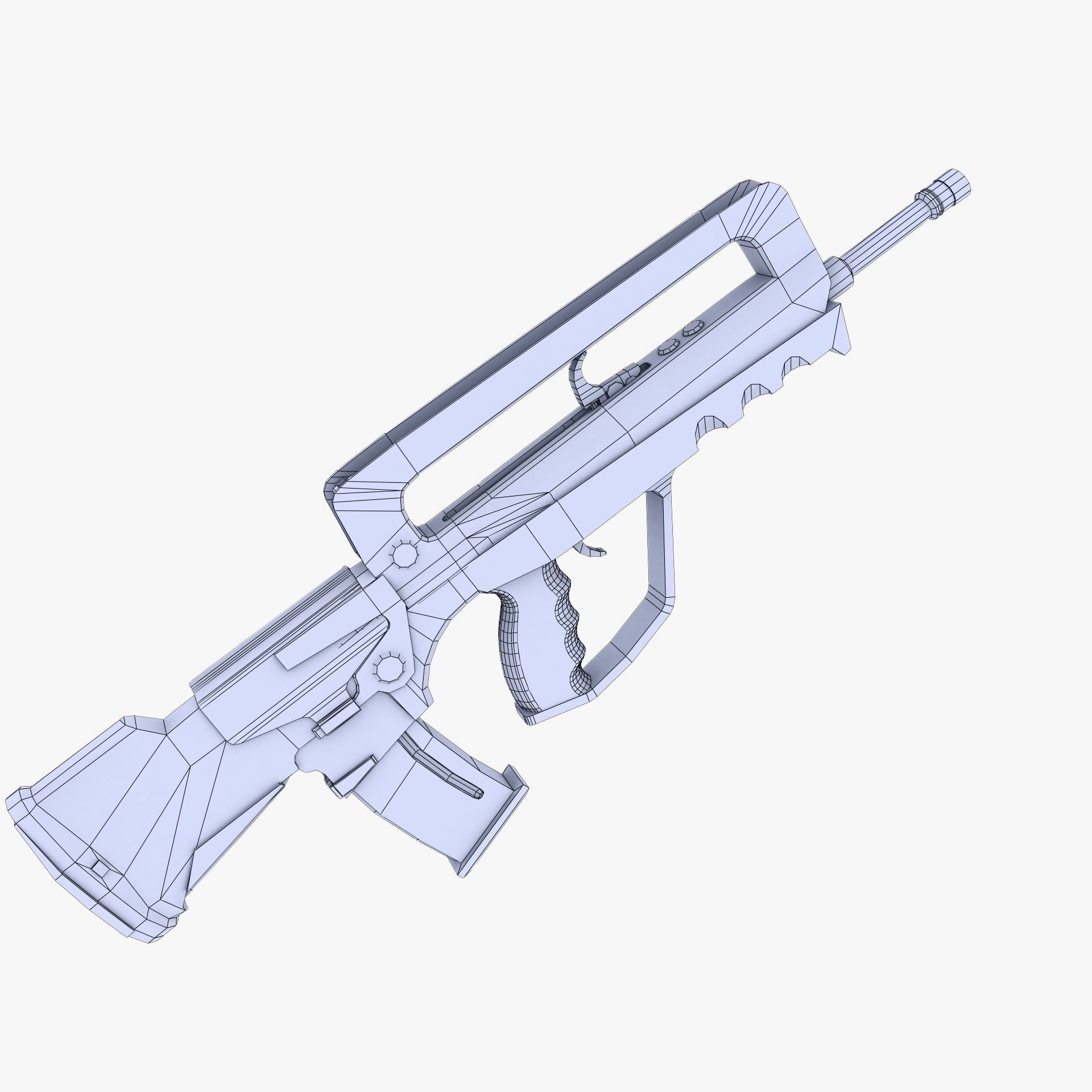 Famas Assault Rifle Low-poly 3D model_4