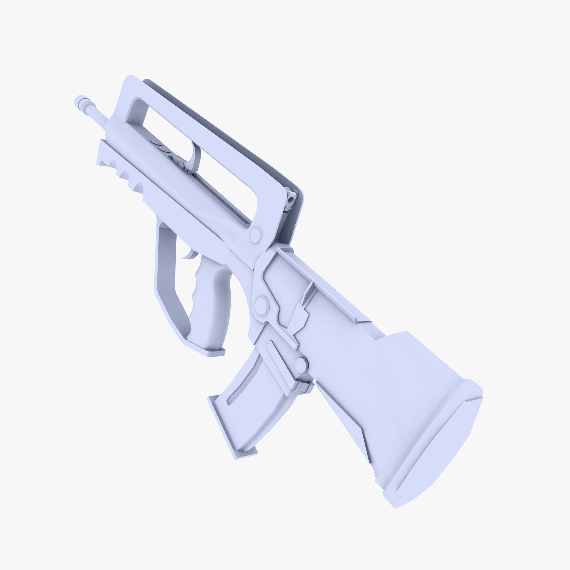 Famas Assault Rifle Low-poly 3D model_3