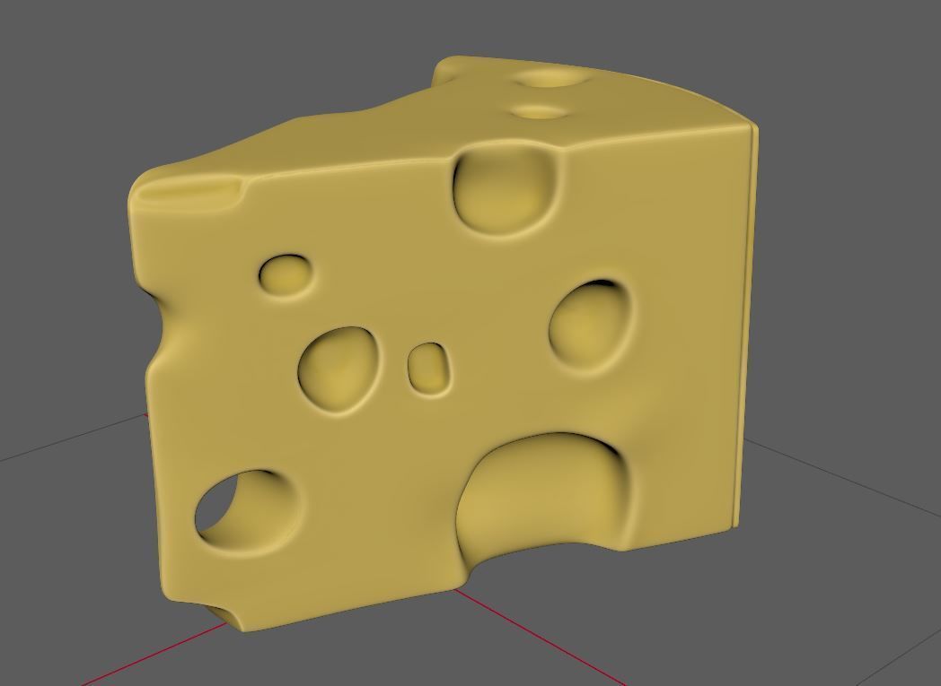 3D Cheese piece of 3D model_3
