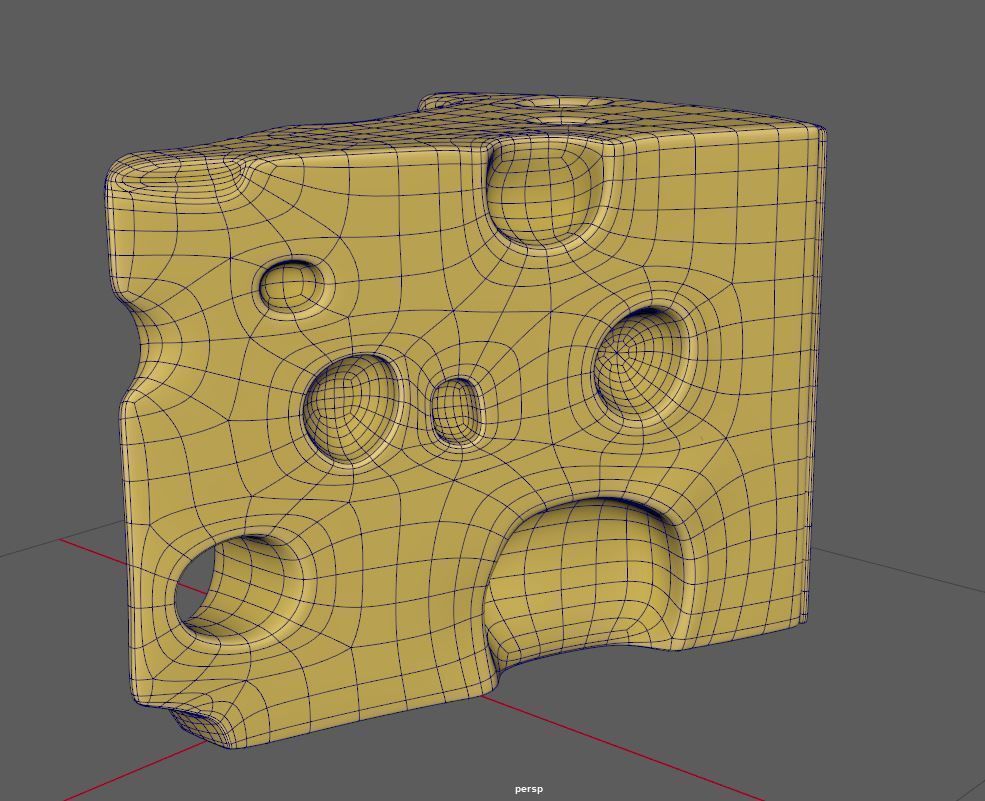 3D Cheese piece of 3D model_1