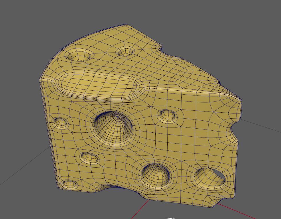 3D Cheese piece of 3D model_2