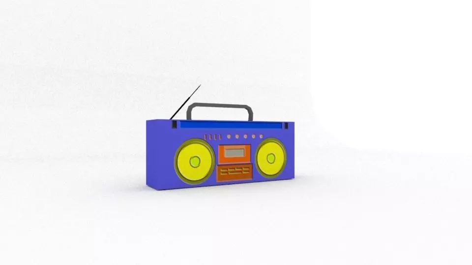 Radio briefcase Low-poly 3D model