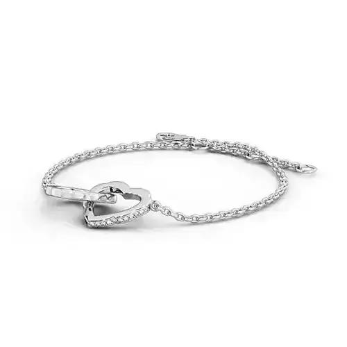 stl file bracelet with heart and diamonds