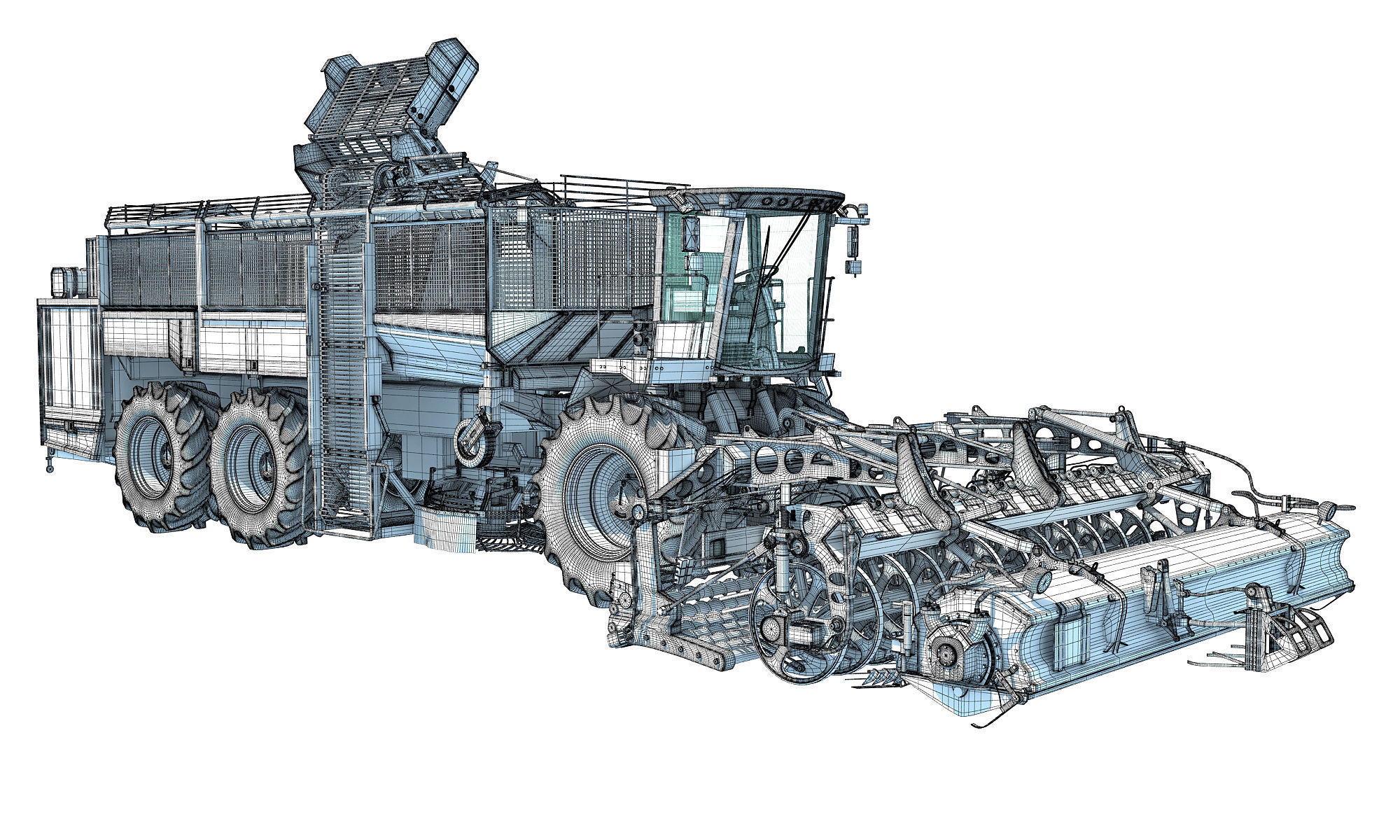 Sugar Beet Harvester Holmer Terra 3D model_26