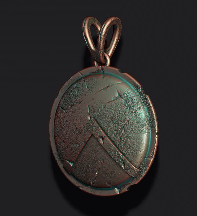 Spartan Shield pendant 3D print model_10