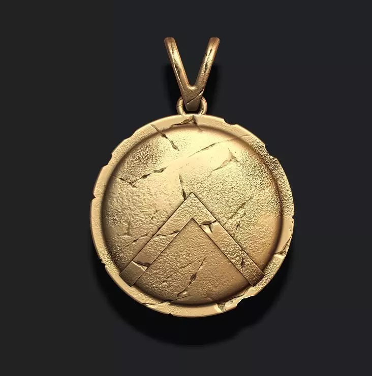 Spartan Shield pendant 3D print model_0