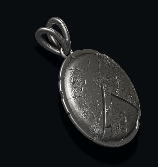 Spartan Shield pendant 3D print model_8