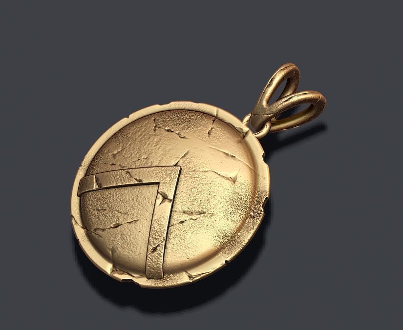 Spartan Shield pendant 3D print model_1