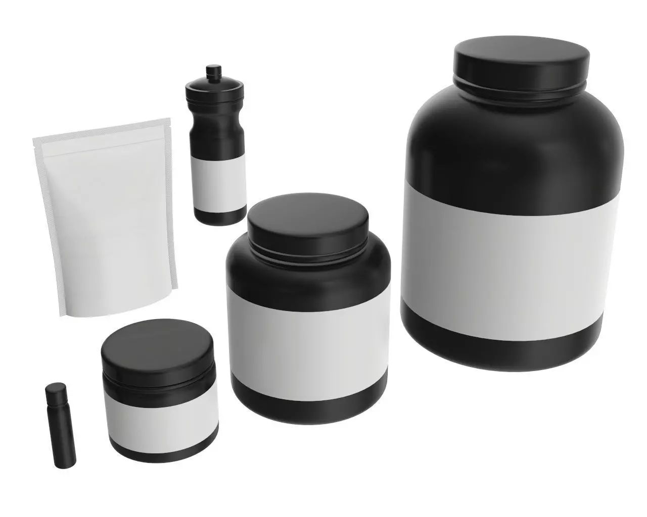 Nutrition Container pack for mockup 3D Model Collection_0