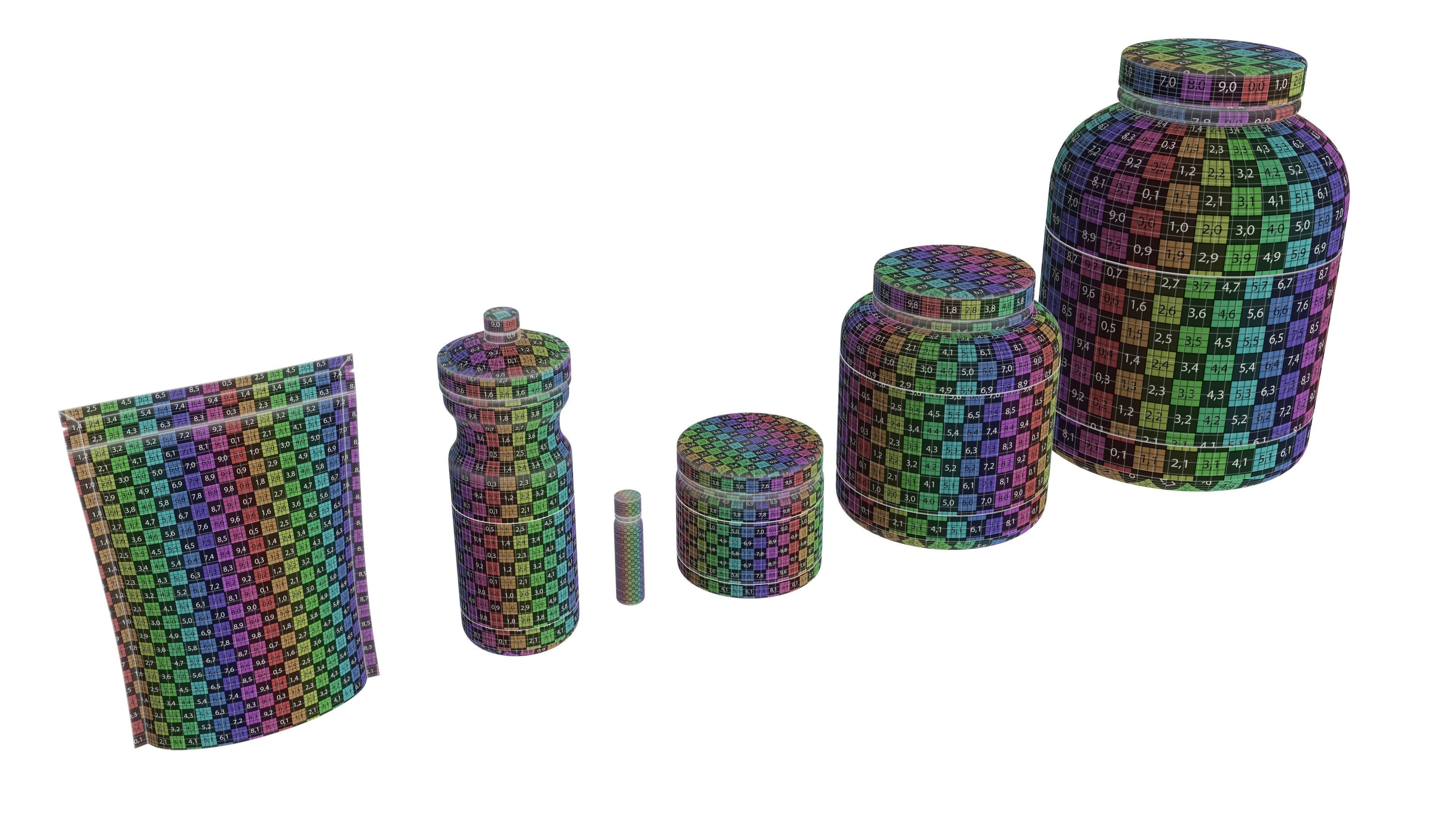 Nutrition Container pack for mockup 3D Model Collection_4