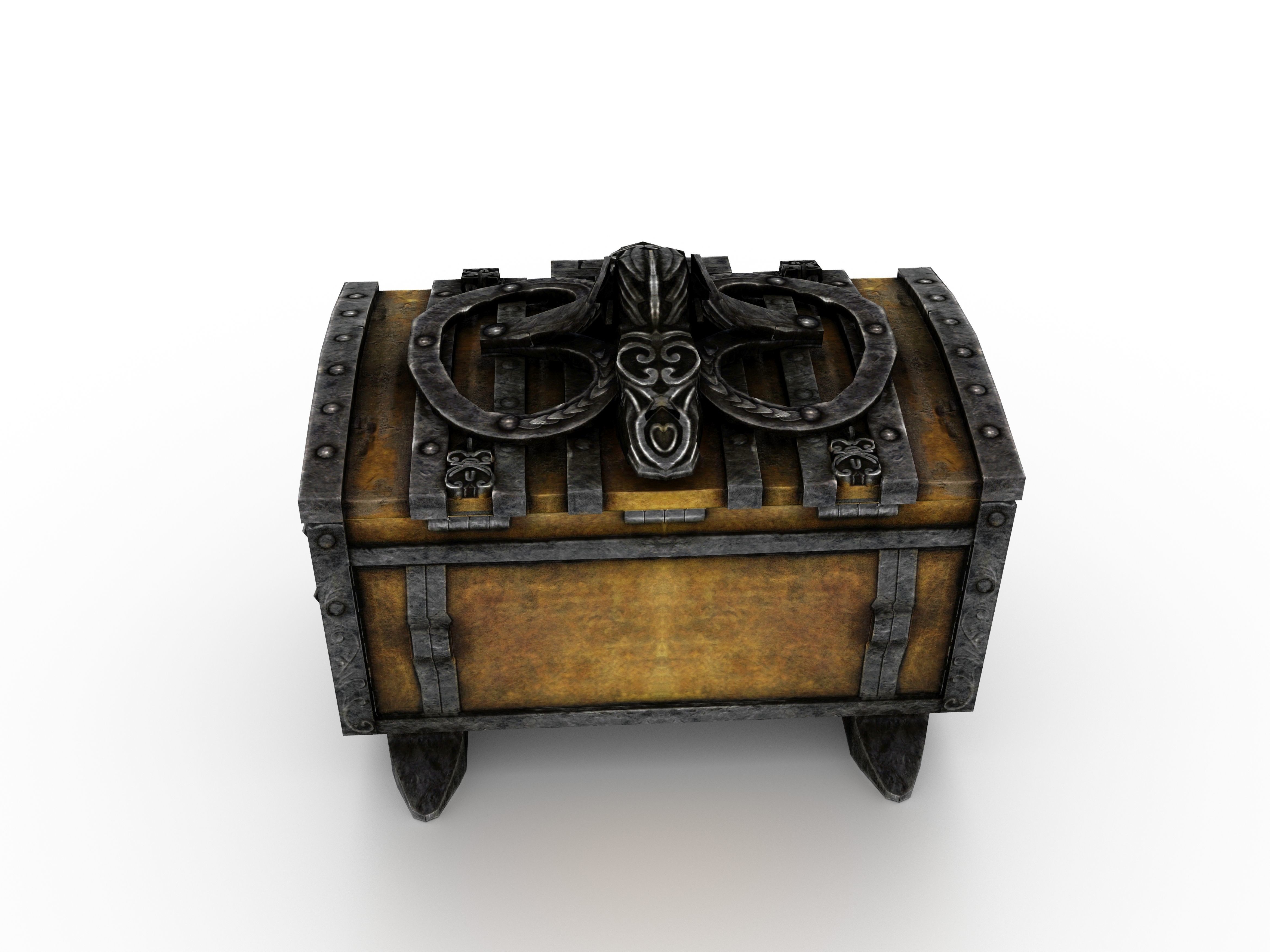 Old Metal Chest Low-poly 3D model_22