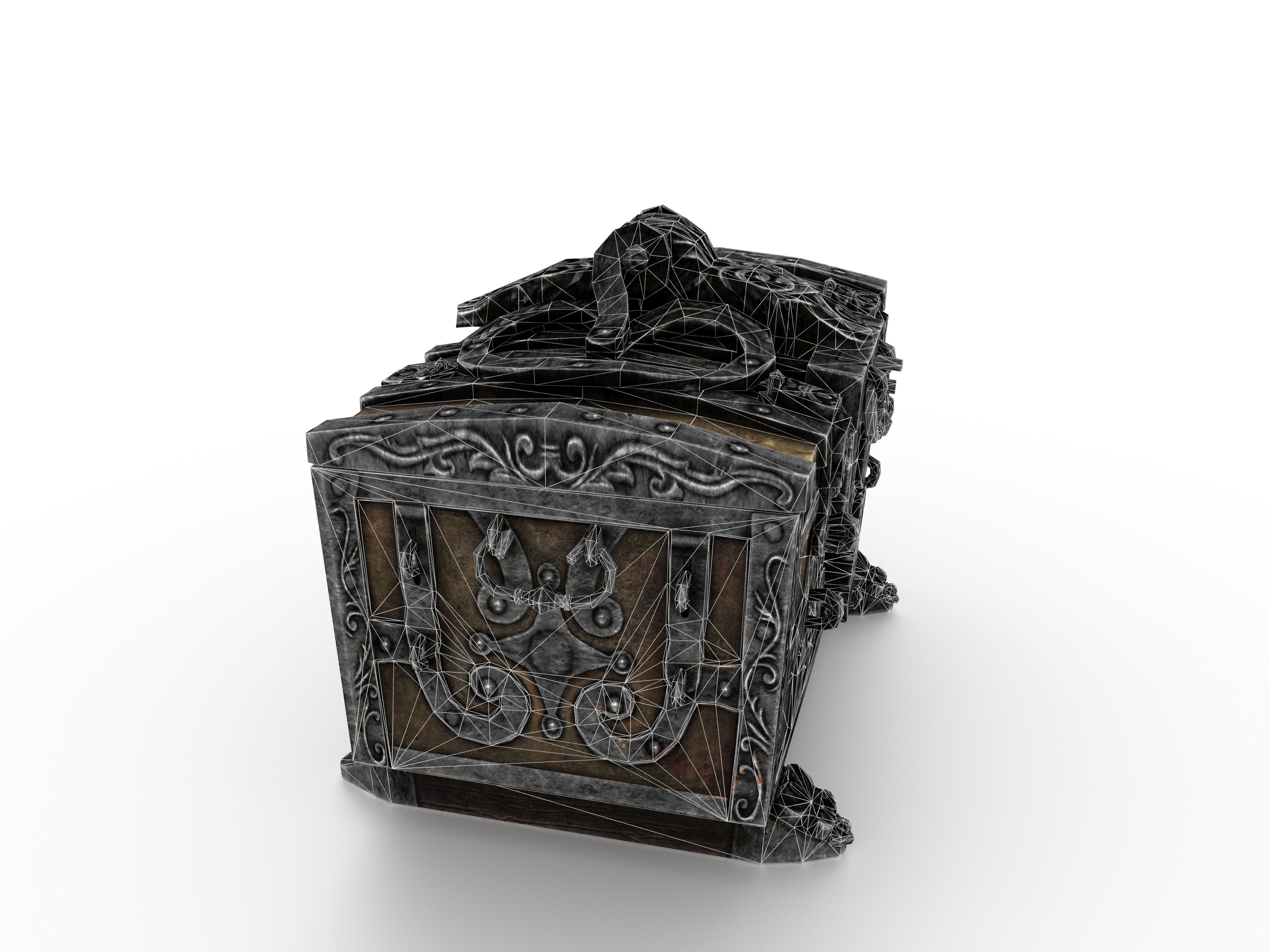Old Metal Chest Low-poly 3D model_69