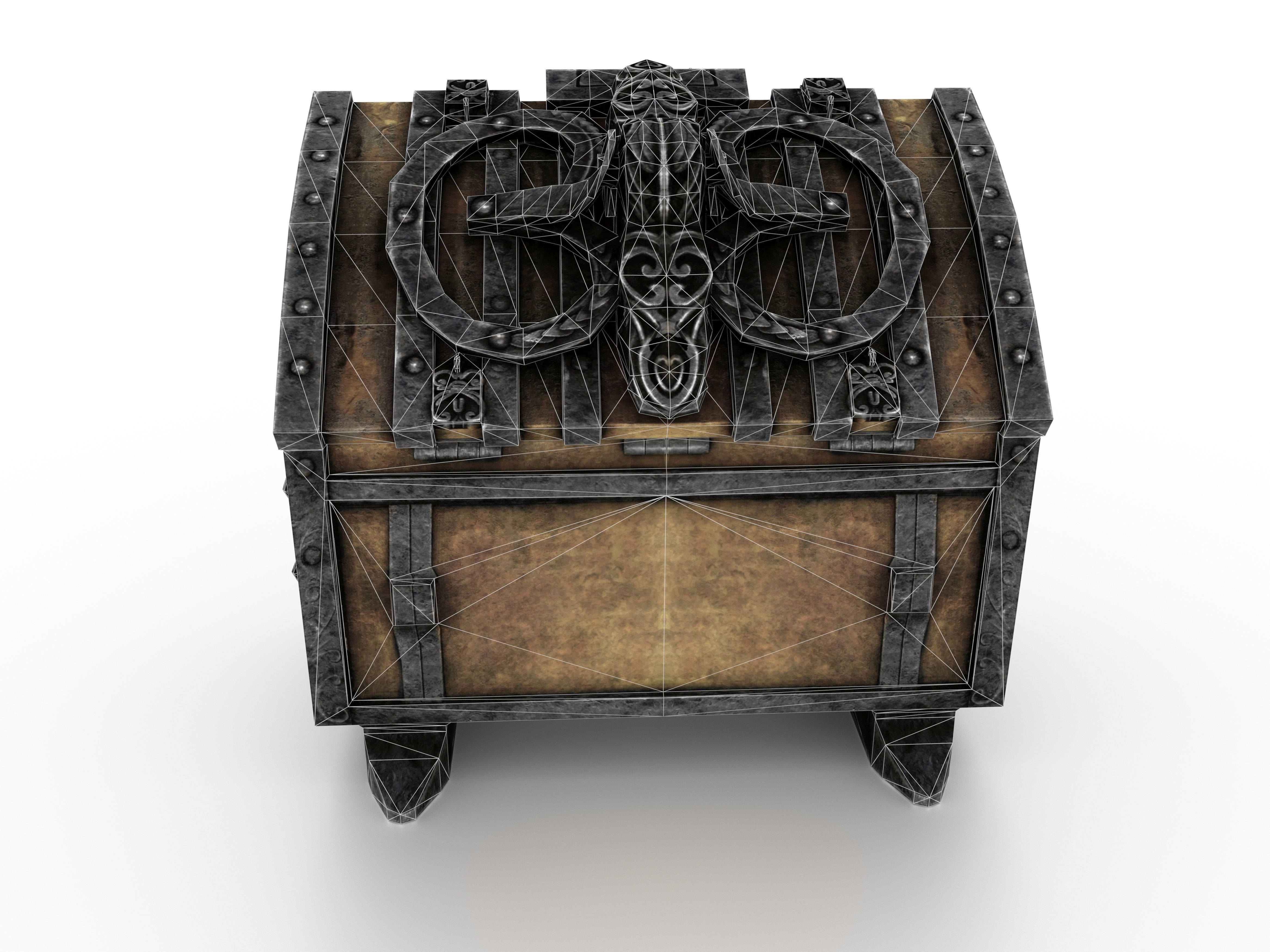 Old Metal Chest Low-poly 3D model_82