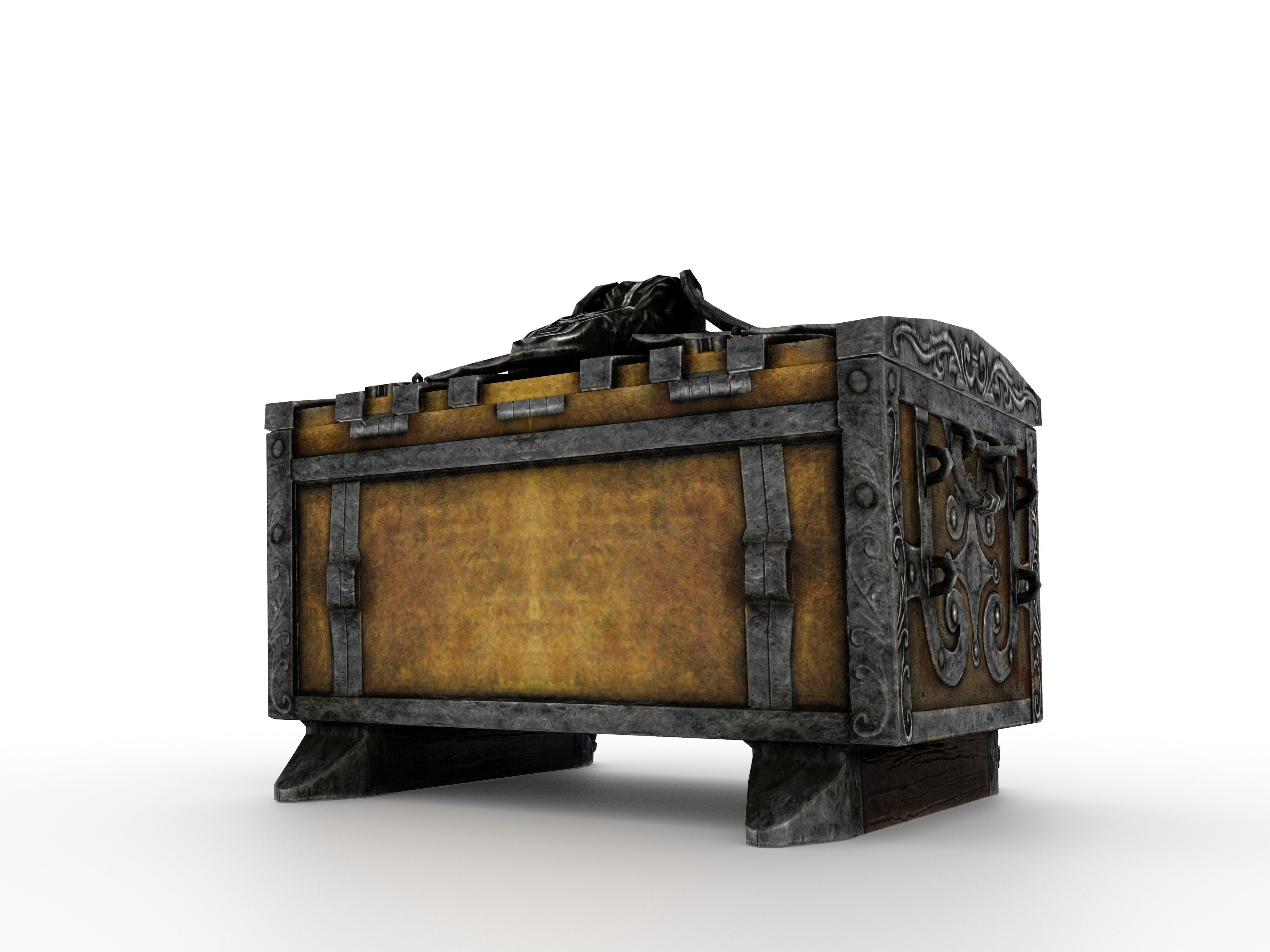 Old Metal Chest Low-poly 3D model_31