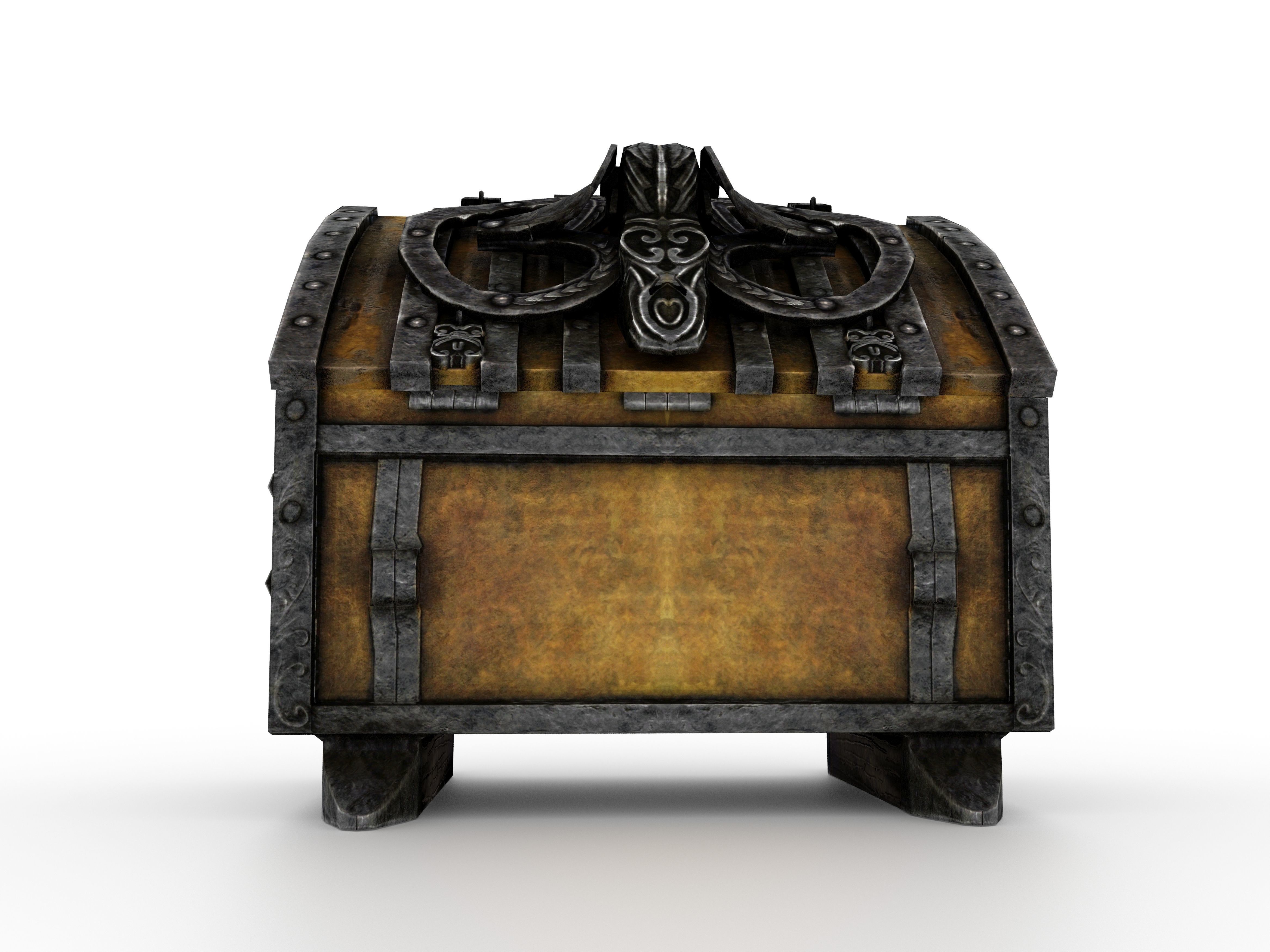 Old Metal Chest Low-poly 3D model_62