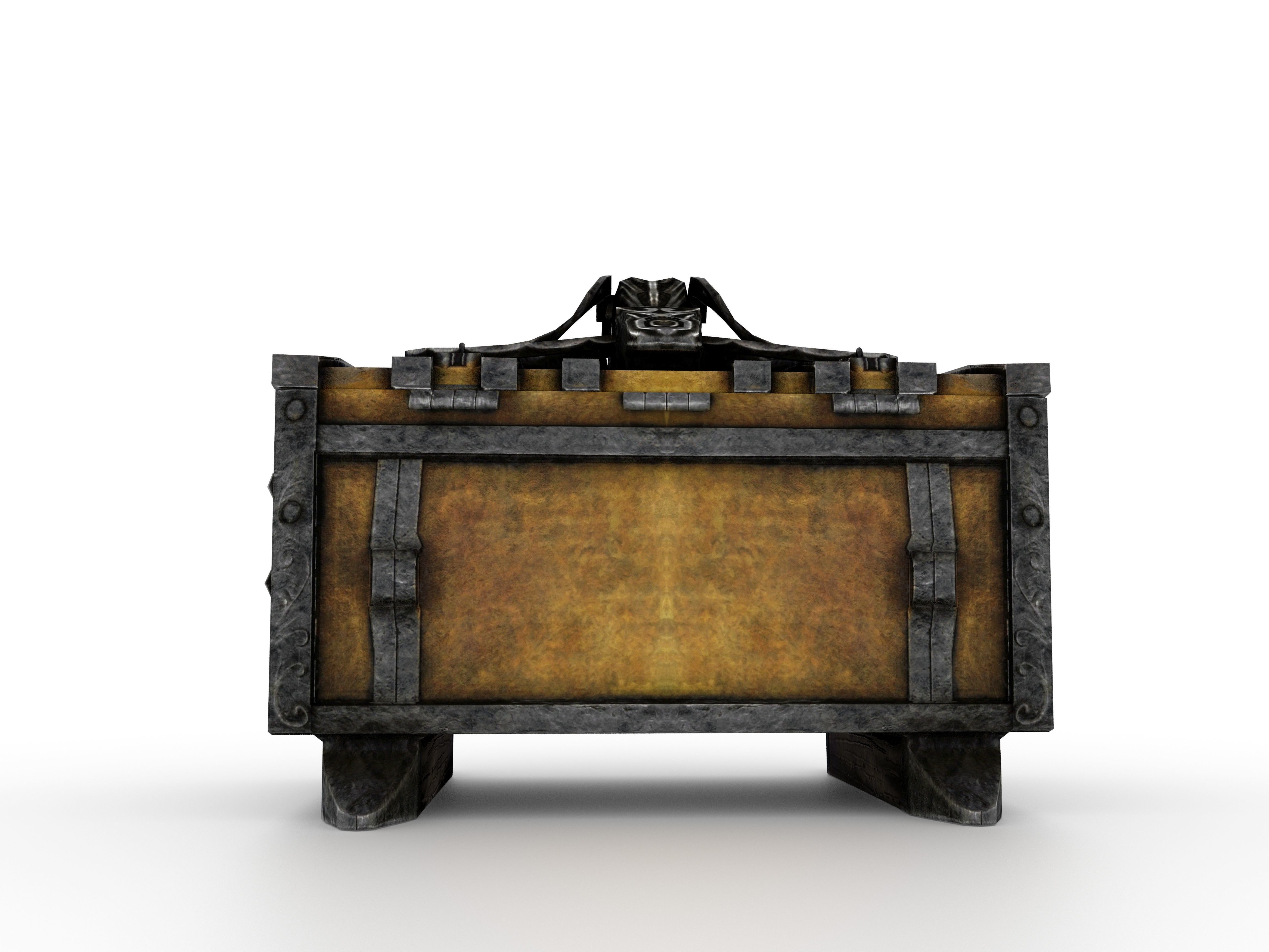 Old Metal Chest Low-poly 3D model_32