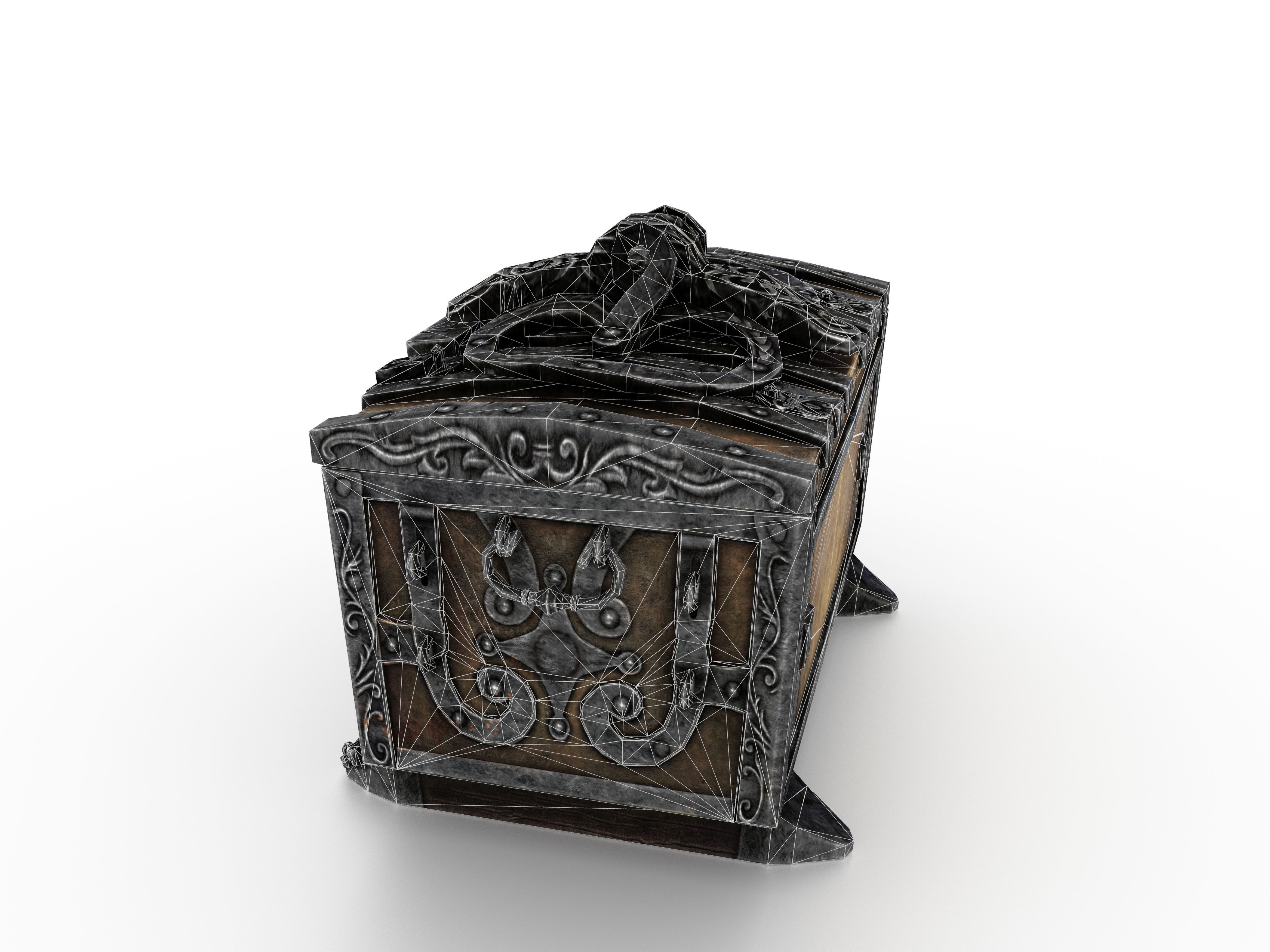 Old Metal Chest Low-poly 3D model_74