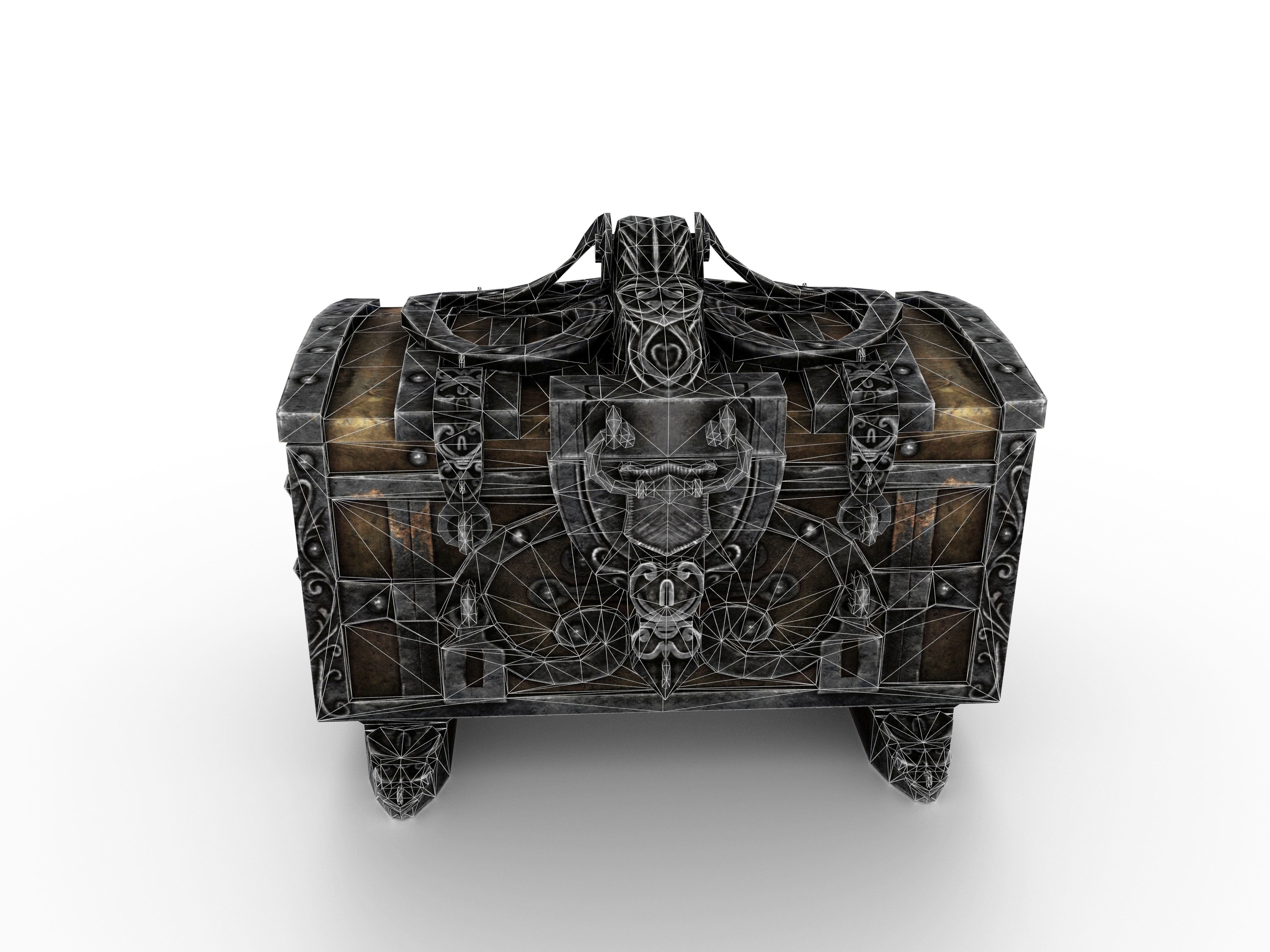 Old Metal Chest Low-poly 3D model_77