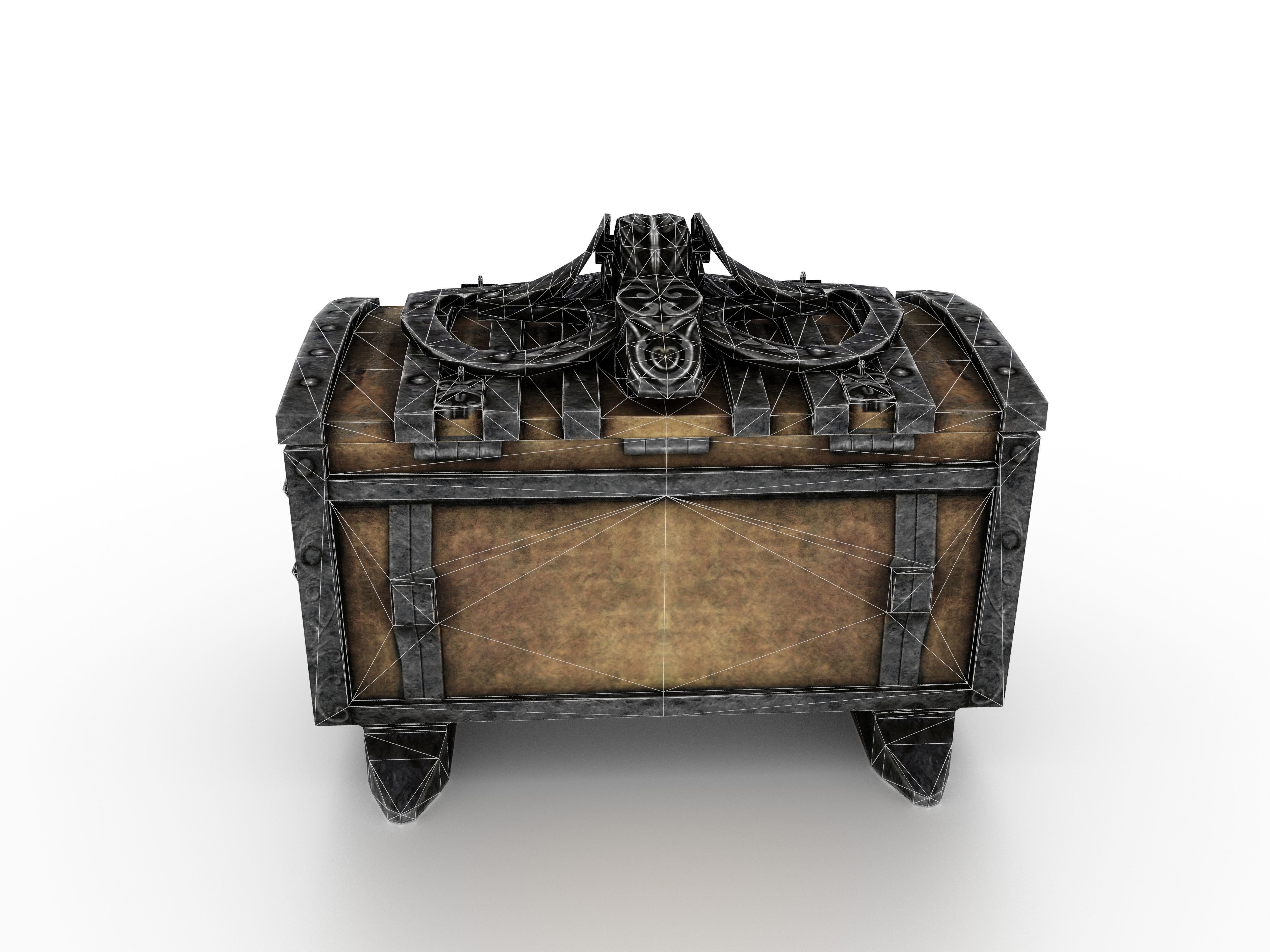 Old Metal Chest Low-poly 3D model_72
