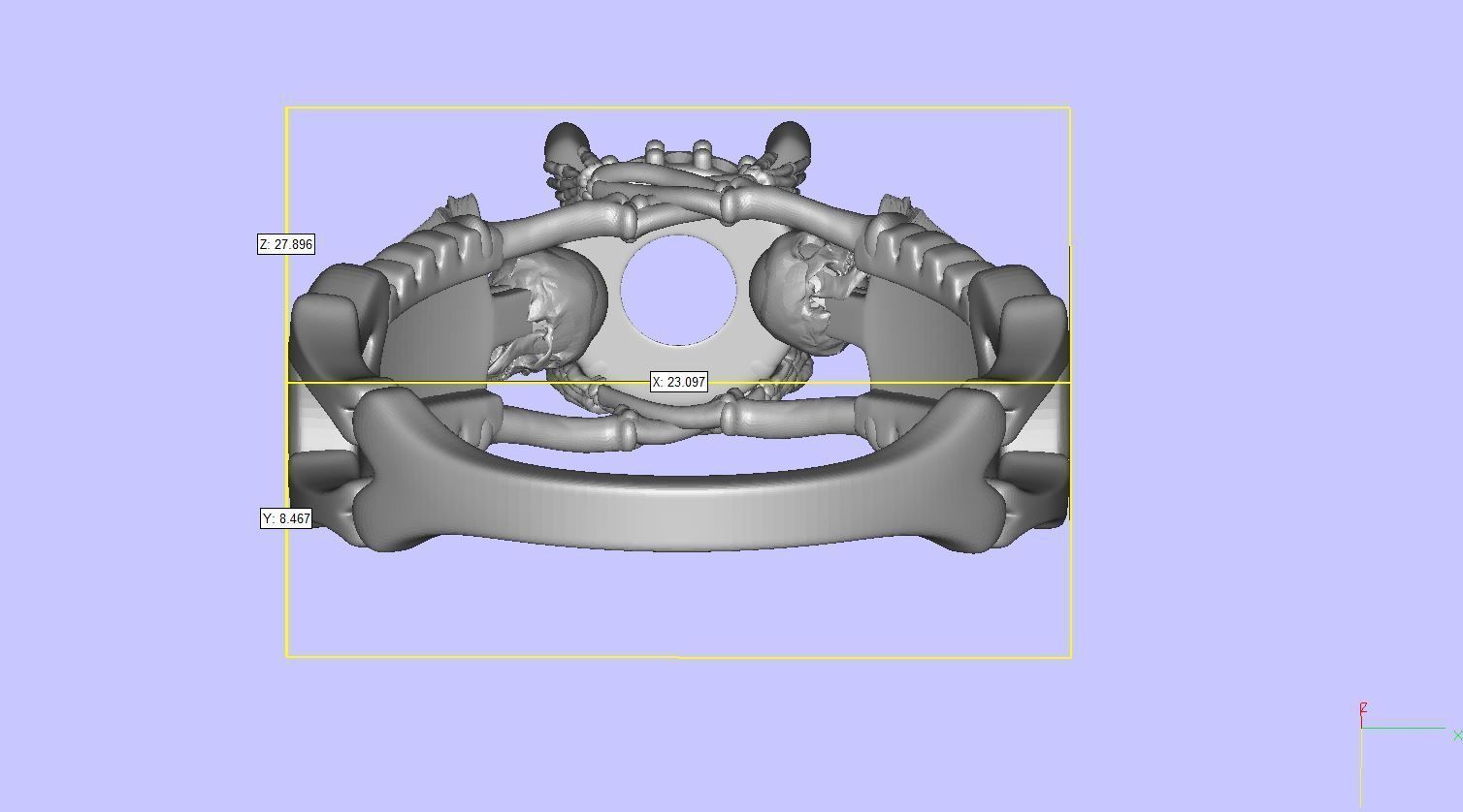 Ghost evil Skull skeleton Hand Ring Punk style Motor Biker 3D print model_7