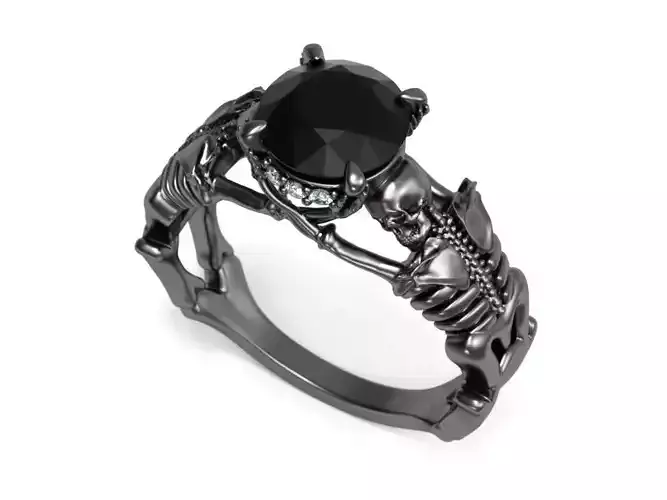 Ghost evil Skull skeleton Hand Ring Punk style Motor Biker