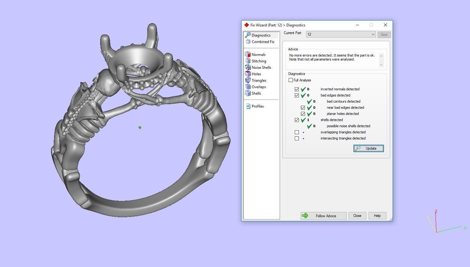 Ghost evil Skull skeleton Hand Ring Punk style Motor Biker 3D print model_3