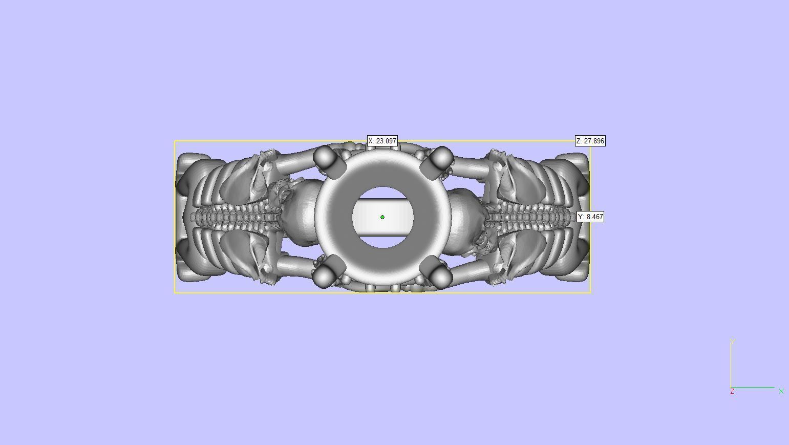 Ghost evil Skull skeleton Hand Ring Punk style Motor Biker 3D print model_5